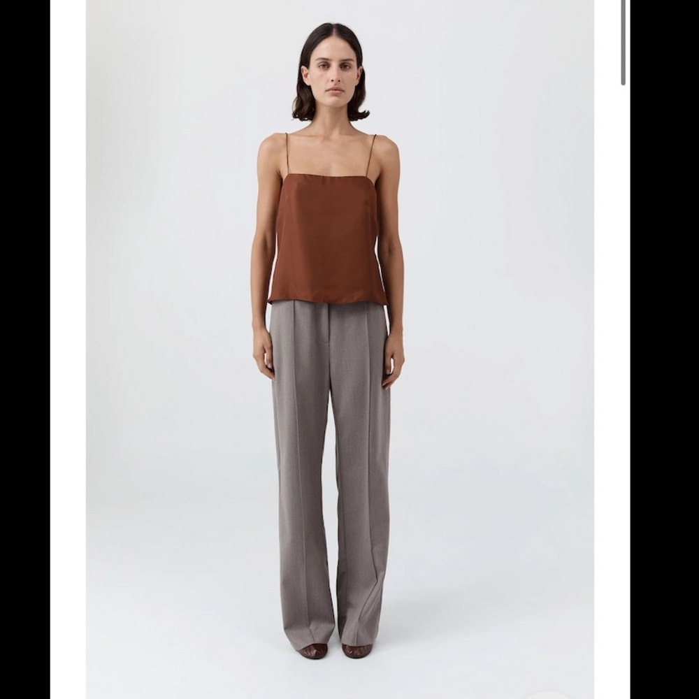 St Agni 90s Silk Twill Cami in Brick Brown XS